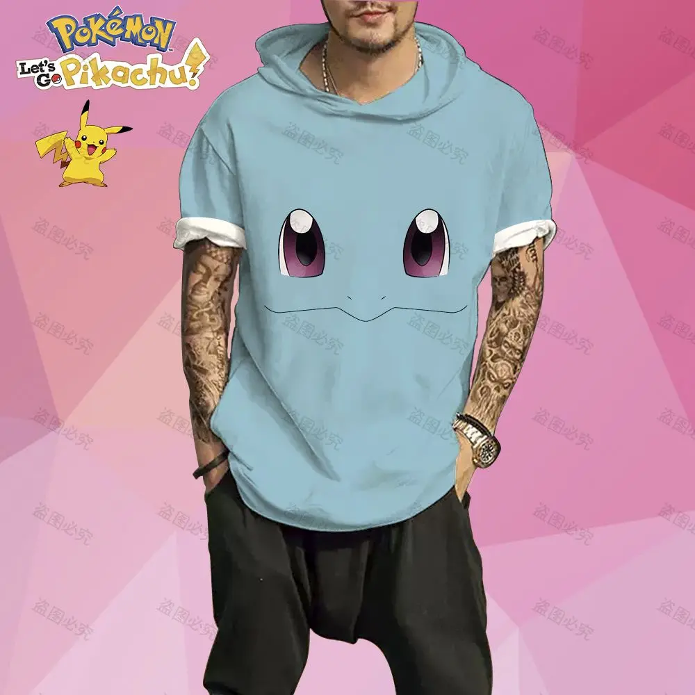 

Men's Hooded T-Shirts Pokemon Pikachu Summer Harajuku Anime Tshirt the Most Sold 2023 Luxury T-shirt European Size Fashion Cute