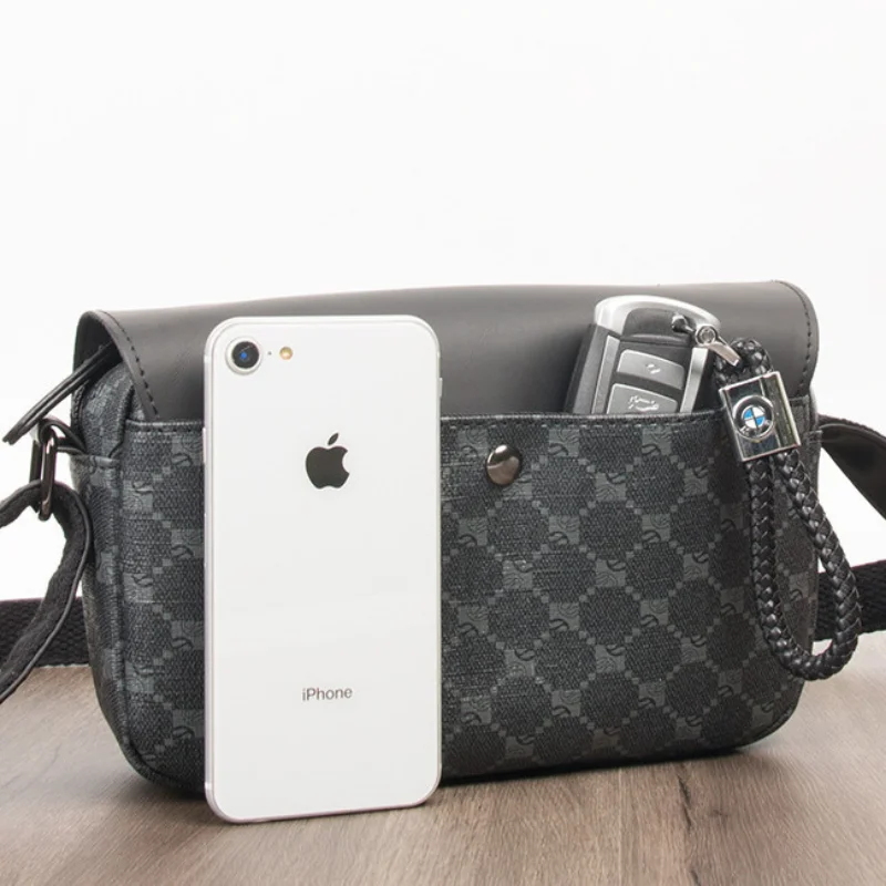 Men's Leather Shoulder Bag Crossbody Chest Pack for Men Japanese-style Design Solid Color сумка мужская Messenger Bag Purse Sac