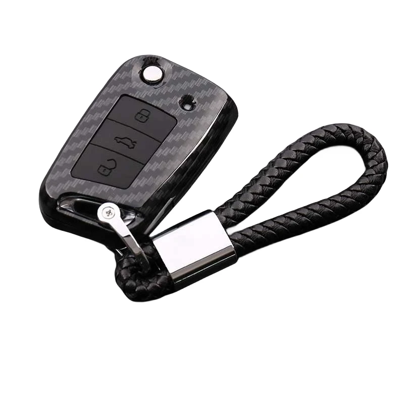 ABS + силиконовый чехол для ключей VW Polo Golf 7 Tiguan Skoda Octavia Kodiaq Karoq SEAT Ateca Leon Ibiza 2015 2016 2017