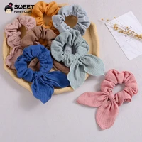 solid color headband for girl korean scrunchie soft cute hair band cotton elastic bands for hairs fashion baby hair accessories