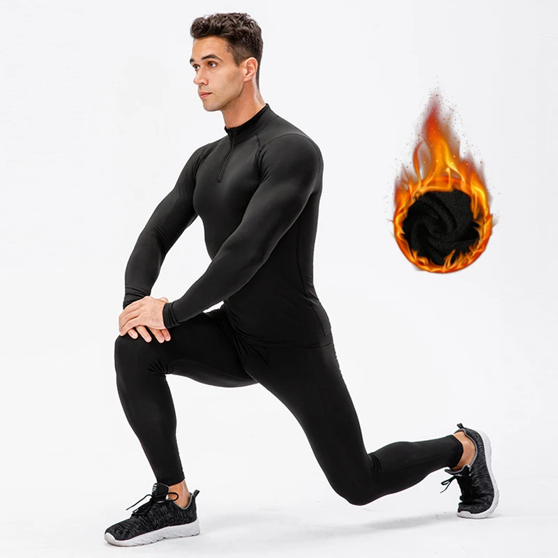 Winter Top Quality New Thermal Underwear Men Set Compression Underwear Tops Tight Leggings Outdoor Sports Clothing