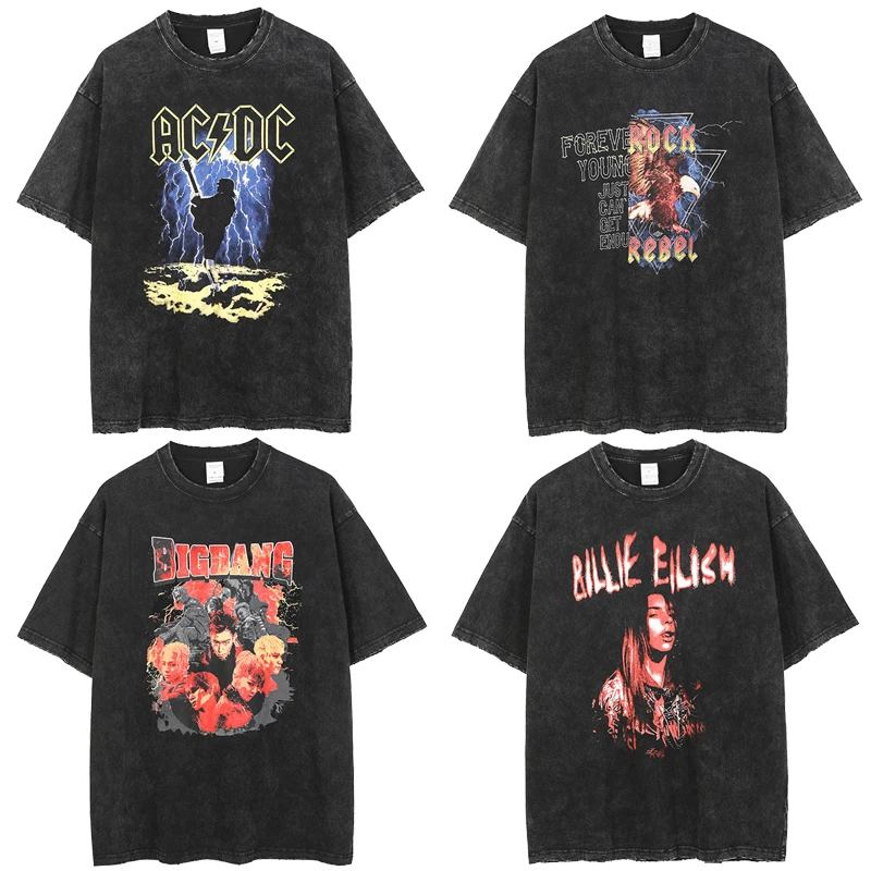 

Футболка мужская оверсайз с принтом аниме в стиле Харадзюку, 100% хлопок, вареная тенниска в стиле хип-хоп, уличная одежда, 2022