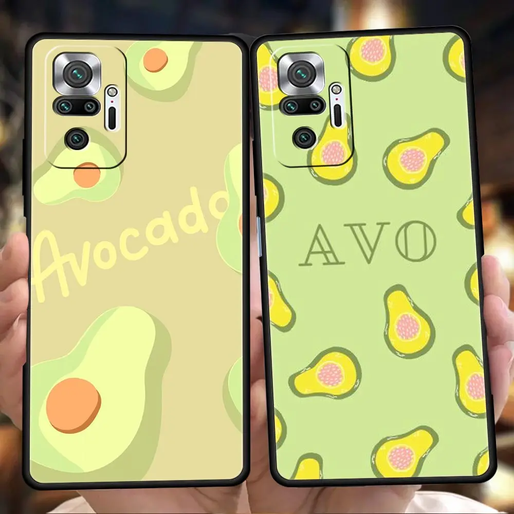 

Cute Avocado Phone Case For Redmi Note 10 11 Pro K40 Gaming 7 8 8T 9 8A 9A 9C Note 9S 11T 9T Pro Soft Shockproof Shell Funda TPU
