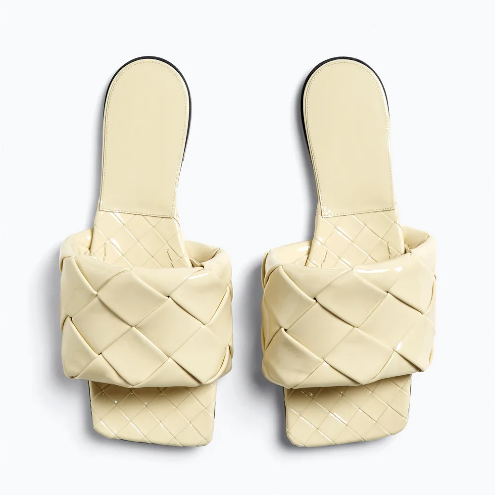 Fashion Weaving Slippers Women Casual Open Toe Soft Bottom Flat Sandals Ladies Comfortable Beach Slides Flip Flops Big Size Shoe