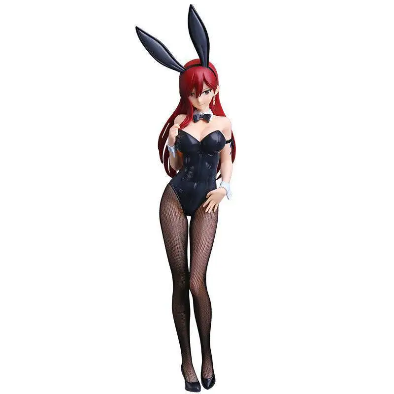 

47cm Japan Action Figurine Anime Statue Decoration Erza Scarlet Figure Bunny Uniform Sexy Girl Model Collectible Hand Doll Gift
