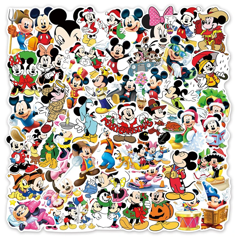 

50Pcs Fashion Kawaii Pvc Anime Cute Stickers Disney Classic Toys for Skateboard Laptop Bicycle Guitar Sticker for Kids Toy Gifts