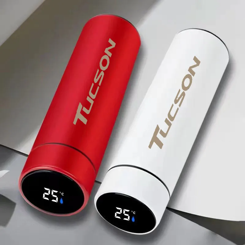 

500ml Portable Car Smart Thermos Bottle With Temperature Display Tea Cup Coffee Vacuum Flask For Tucson Car Accessories