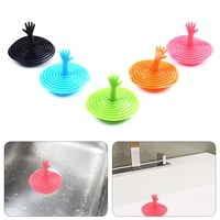 creative small palm sink plug sewer floor drain cover pool water blocking cover bathroom accessories set shower curtain
