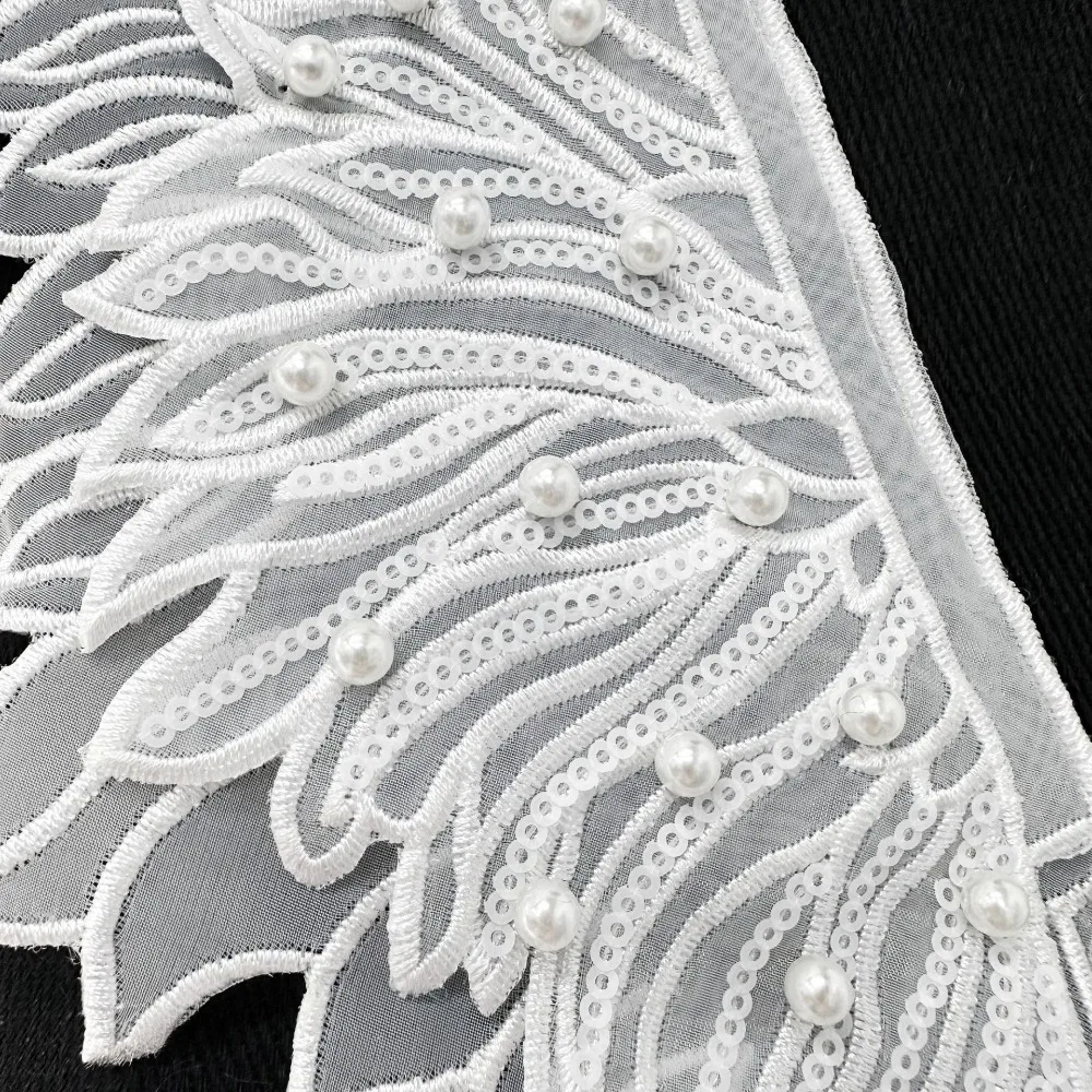 Женская Рубашка Из Органзы С Кружевным Воротником И Вышивкой Двухслойная