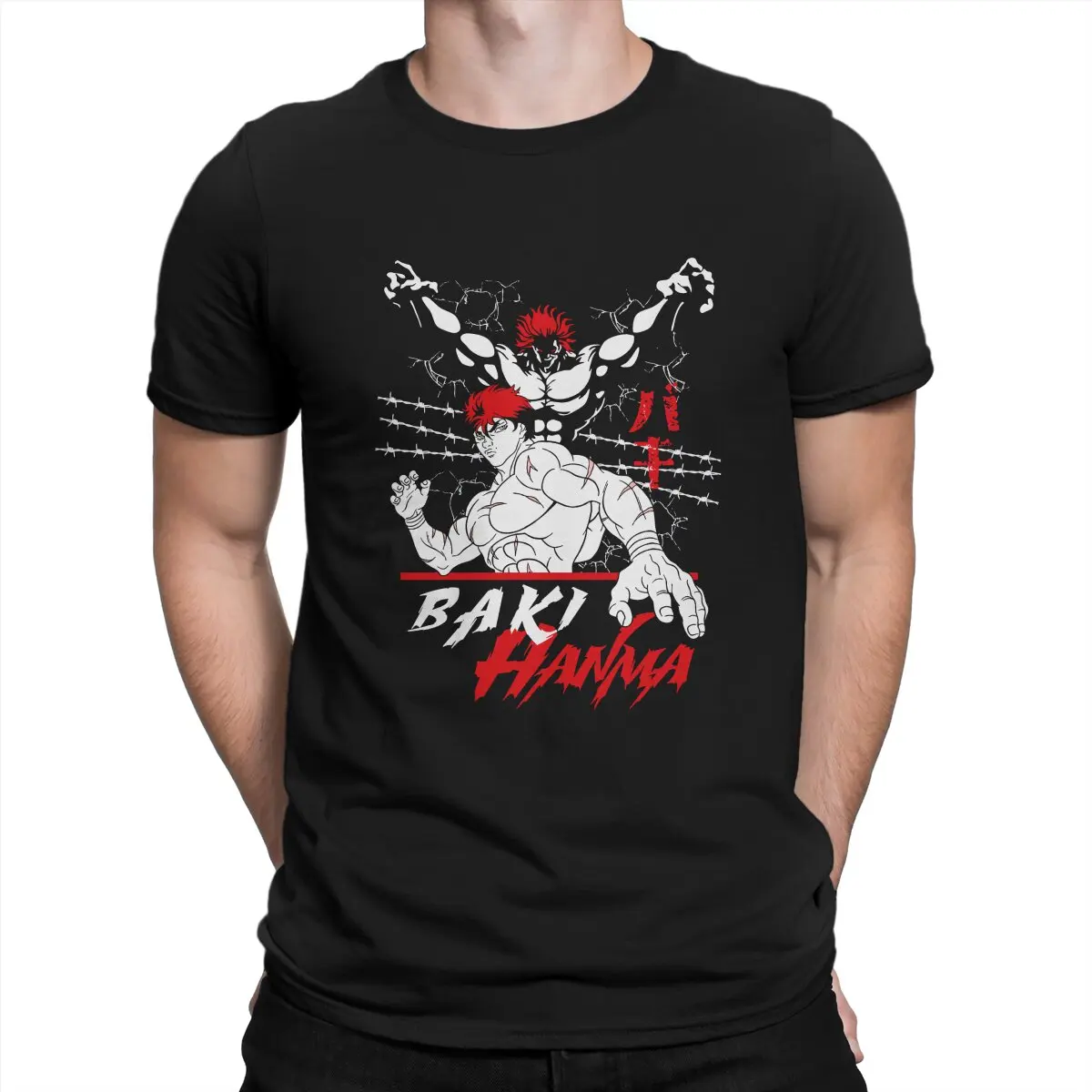 

Мужские футболки Demonic Mantis, Baki Hanma, хлопковая одежда, забавная футболка с коротким рукавом и круглым вырезом, идея для подарка