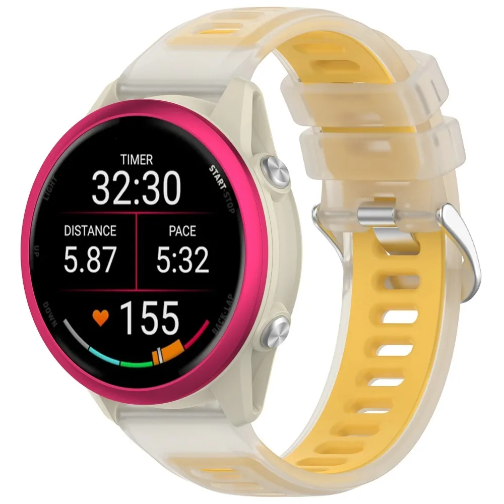 Фото Силиконовый ремешок для Garmin Forerunner 570 47 мм 42 мм/970/55 спортивный полупрозрачный двухцветный ремешок для ремня Vivoactive 6-5/Active 6 №3