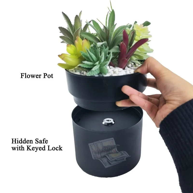 

LARGE Flower Pot Hidden Safe Lock Box Surprise Secret Hideaway Plant Stash Hide Money, Keys, Jewlery Organizer Other Valuables