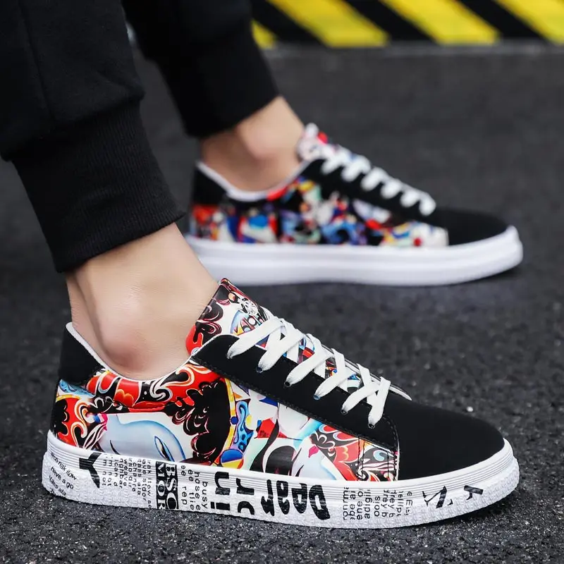 

Plus Size PU Leather Autumn Sport Shoes Men Brands Sneakers for Men Sneakers for Sports Shoes Running Black Trainers Gym D-962