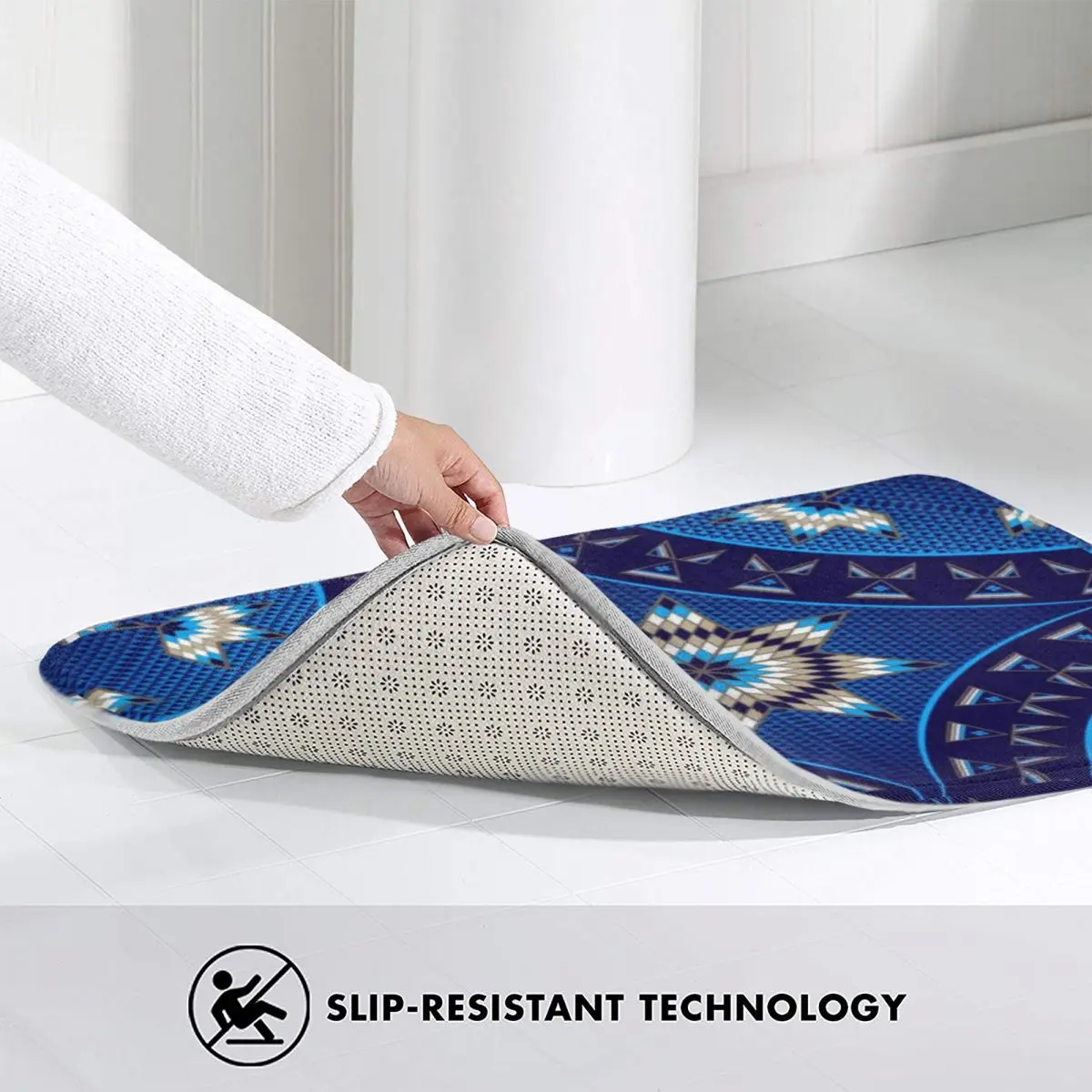 Коврик для ванной с утренней звездой (синий)