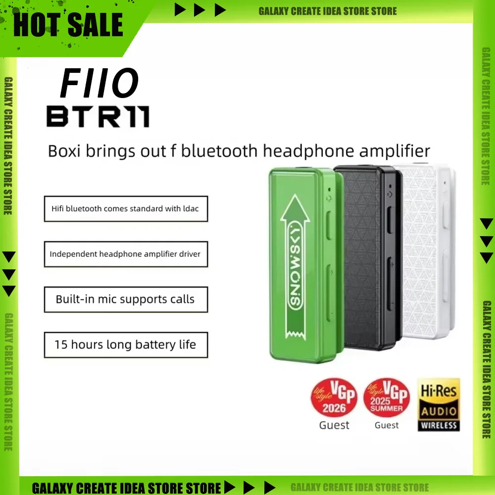 Фото FiiO BTR11 Bluetooth-аудиоприемник для автомобиля, беспроводной адаптер для наушников, LDAC без потерь, длительное время работы от батареи, встроенный микрофон, подарки №1