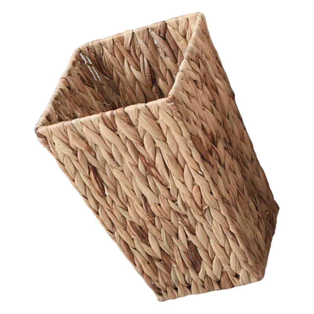 

Basket Trash Can Vase Planter Woven Storage Baskets Wicker Flower Decorative Rattan Seagrass Garbage Toy Hamper Holder Laundry