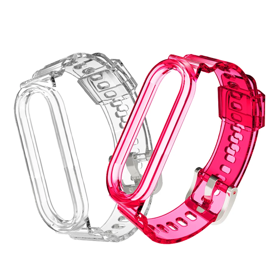 Bracelet on Mi Band 5 6 7 Strap for Xiaomi Miband 4 3 Silicone Bracelet for Miband 5 6 7 Sports Bracelet Wristband Glacier Style