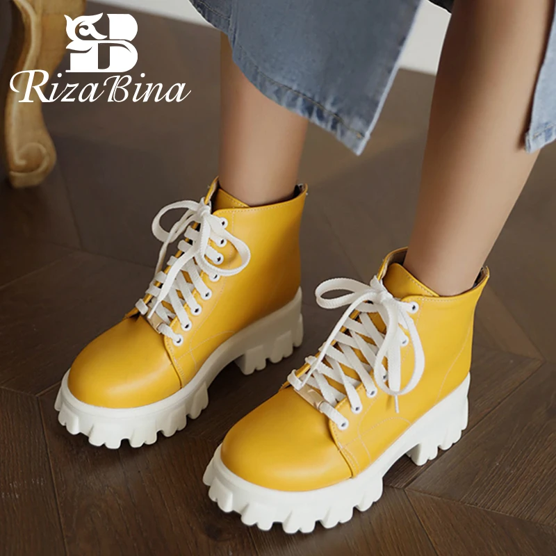 

RIZABINA Size 34-43 Short Boots For Women 2023 New Winter Shoes Thick Bottom Female Ankle Boots Daily Casual Women Footwear
