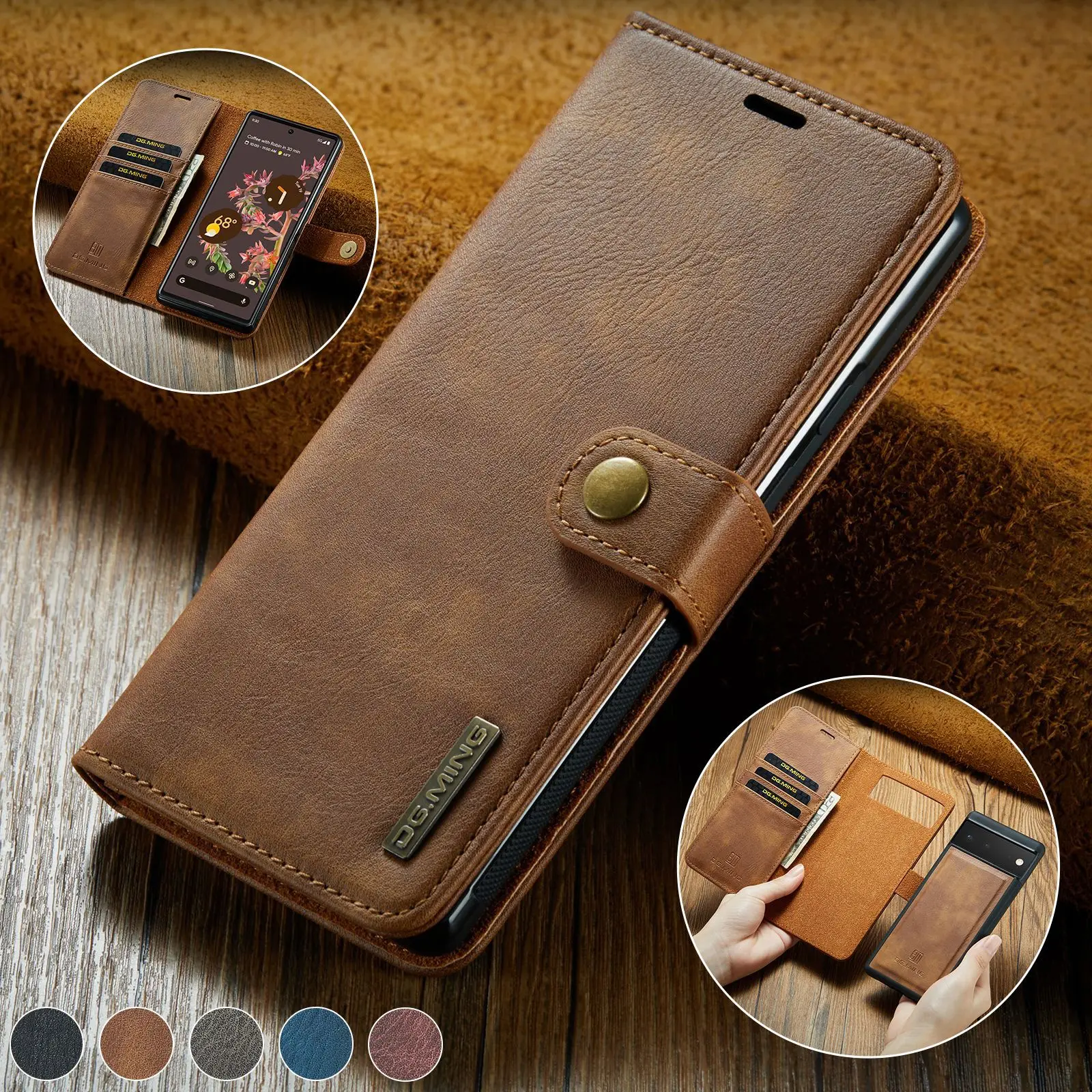 Leather Case for Google Pixel 7 Pro 5G PU Leather Shockproof Phone Case Protection Magnetic Phone Case Protection Cover