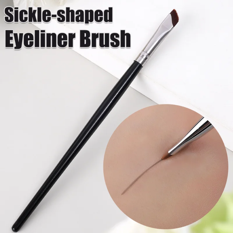 

Portable Sickle-shape Eyeliner Brush Angled Flat Head Brow Contour Makeup Tools Professional Soft Fiber Hair Eyes Makeup Brushes