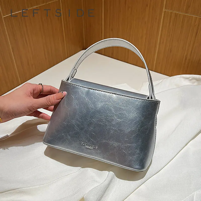 

Маленькие серебристые боковые сумки на плечо для женщин 2023, дизайнерские корейские модные 2023 сумки и кошельки, трендовая кожаная сумка через плечо