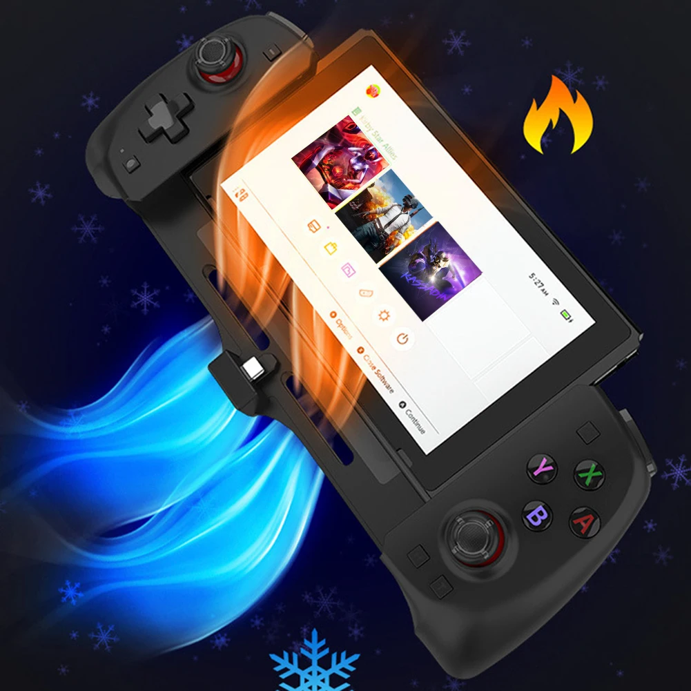 

In-line Gamepad Gravity-sensing 6-axis Gyroscope Dual-motor Vibration Game Controller for NS OLED Accessories