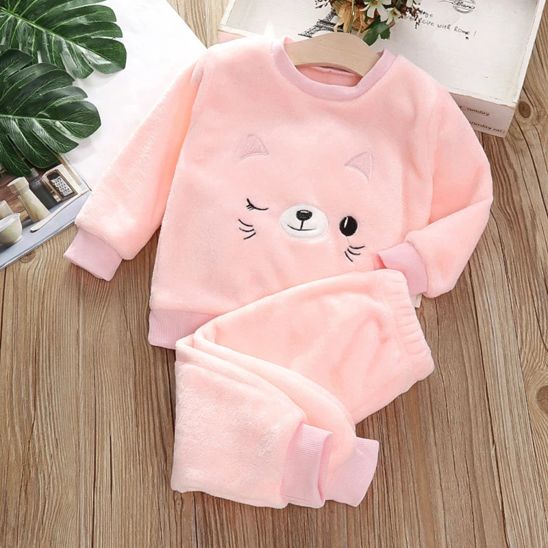 

Kids Winter Sleepwear Set Child Pijama Plush Baby Sleepwear Pyjamas Kids Pajamas Children Winter Pyjamas Babi Boy Clothes