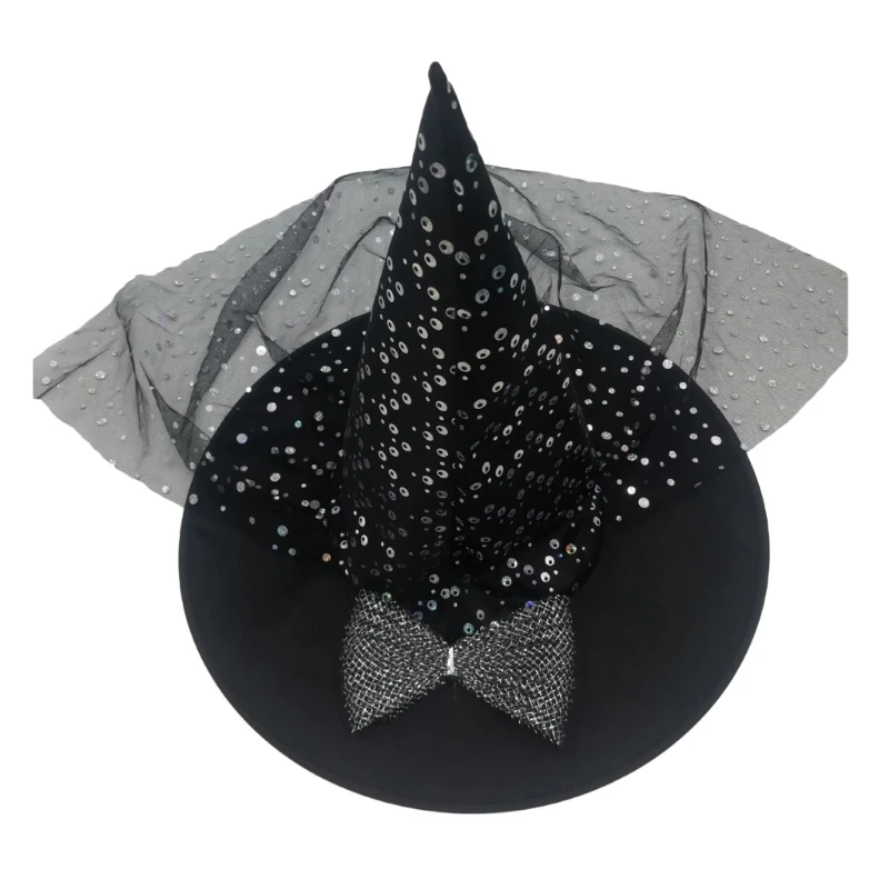 

Halloween Party Witch Hat Women Wide Brimmed Gothics Wizard Cap Photo Headgear