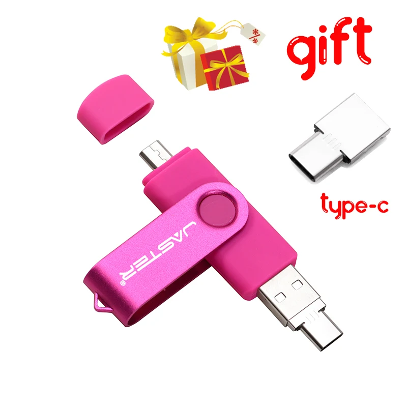 

JASTER 3 iu 1 High Speed 2.0 USB Flash Drive 16GB OTG Pen Send Type-C Adapter 64gb Stick 32gb Pendrive Disk for Android Micro/PC