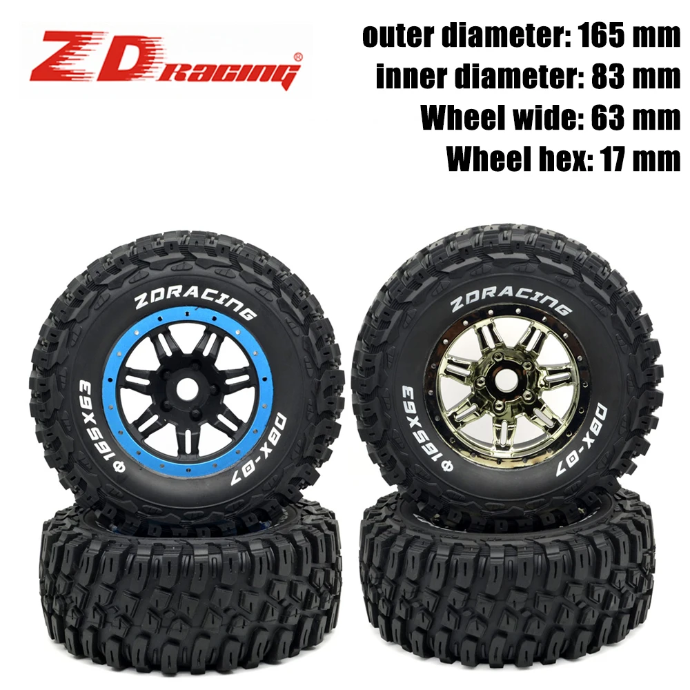 

2 шт. ZD RACING DBX07 1/7 RC электрический пульт дистанционного управления 4WD модель автомобиля пустынный грузовик оригинальные шины 165*63 мм 17 мм адапт...