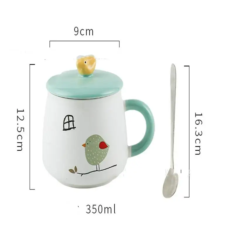 

1Set Constant Temperature Mug Cartoon Gift Box Set Ceramic Cup Coffee Cup with Lid Spoon