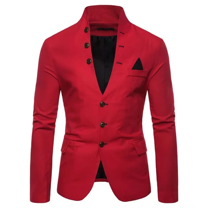 Оранжевый пиджак для мужчин однобортный приталенный Блейзер выпускного вечера