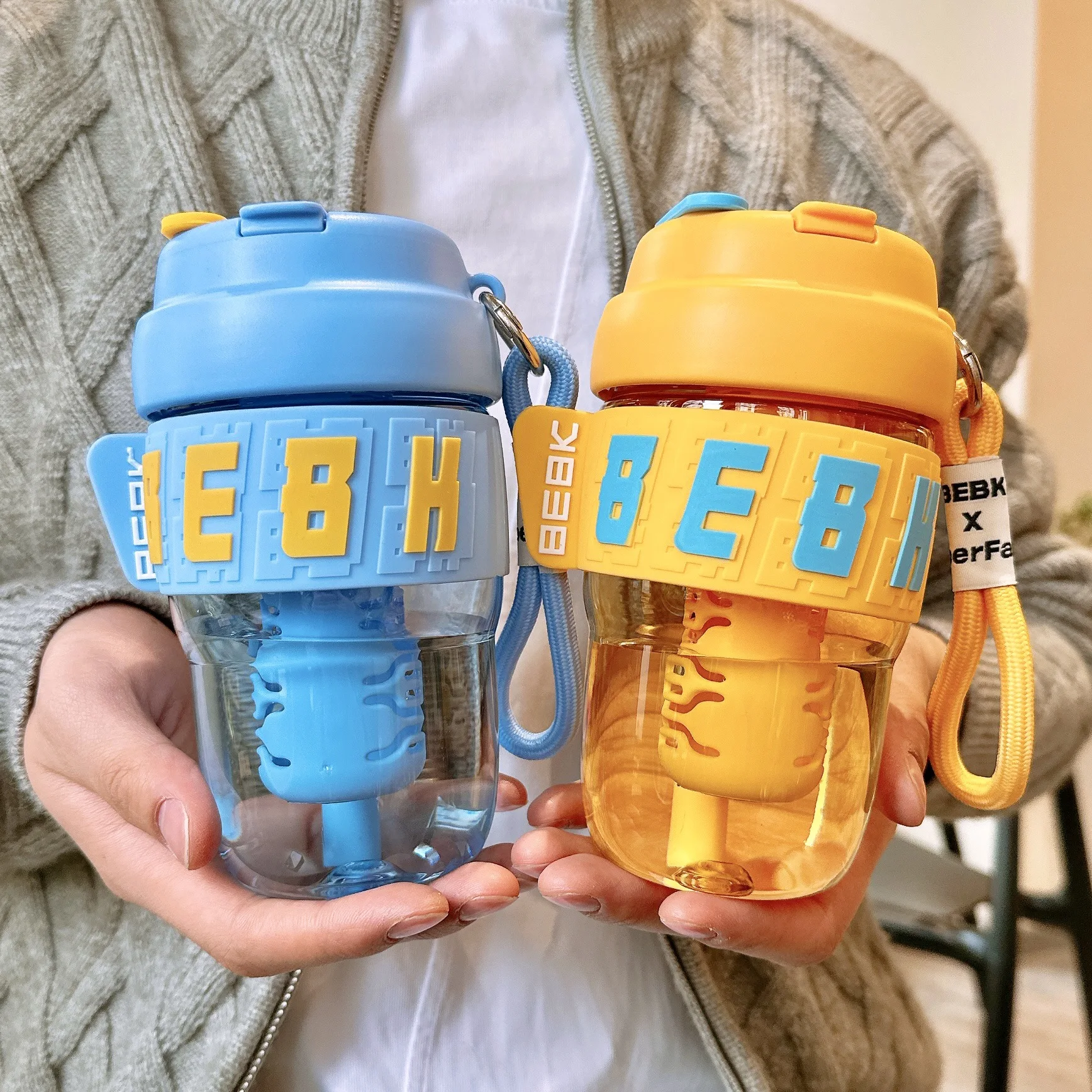 

Посуда для напитков Kawaii новая чашка для воды простая и модная соломенная чашка двойной напиток портативная Спортивная бутылка для воды из т...