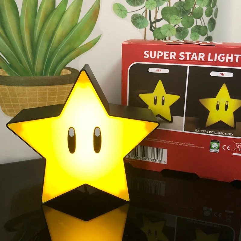

USB LED Night Light Super Marios Creative Retro Anime Super Star Lights Decoration Christmas Party Bedroom Night Light Home Gift