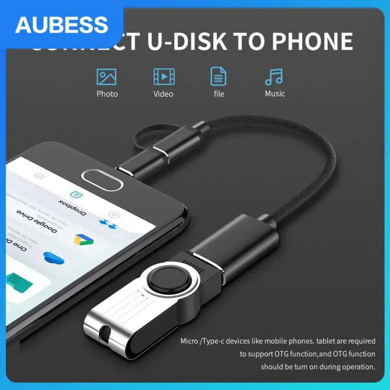 

Portable Type-c Micro Usb To Usb 3.0 Interface Converter 2 In 1 Usb 3.0 Otg Adapter Cable Data Transfer Charging Connector