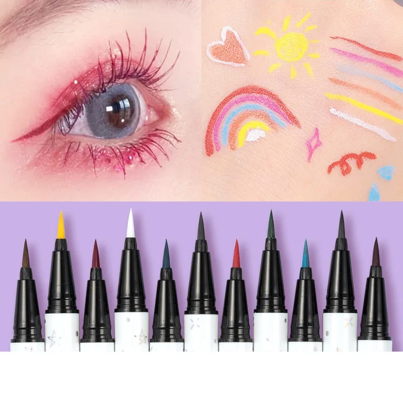 

1Pcs Color Eyeliner Waterproof Long Lasting Eyeliner Pencil Glue Eyeliner Liquid Lying Silkworm Pen Glue Pen Makeup Cosmetics