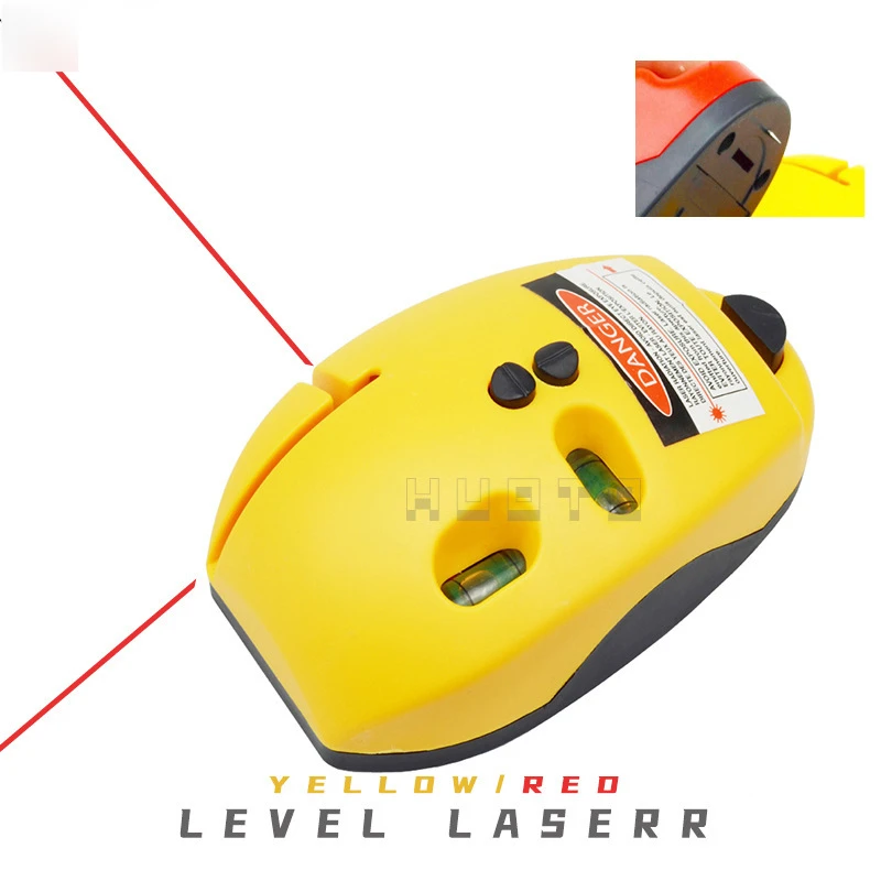 

90 Degree Infrared Laser Level 2 Line 1 Point Horizontal & Vertical Red Measure Mouse Type Ground Wire Instrument Tool