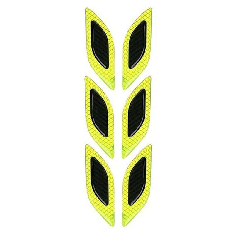 

6 Pcs Car Fender Reflective Stickers Safety Reflective Tape Leaf Warning Mark Car Bumper Sticker Accessories