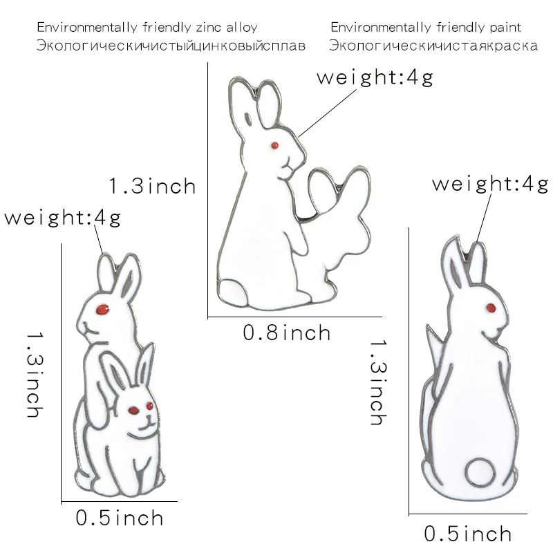 Брошь на булавке с изображением мультяшных животных кролика лацкане