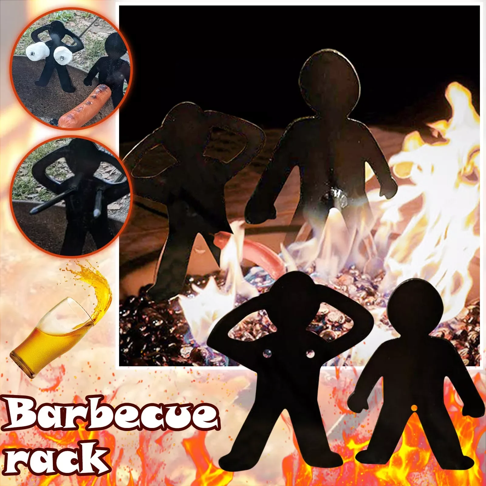 

NEW2023 Hotdog And Roasting Sticks Funny Barbecue Grill Home Products Pumice Sticks for Stove Camp Cocktail Potato Nails Stainle