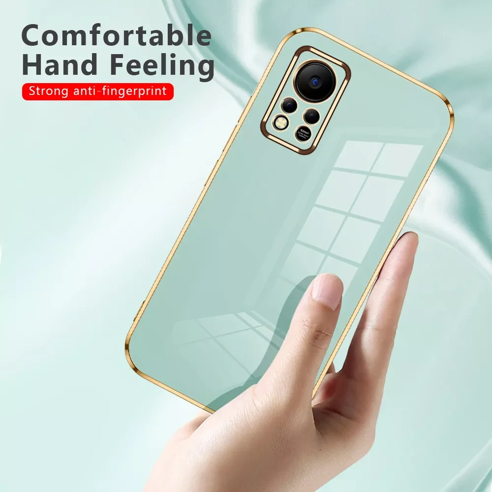 

For Infinix Hot 11s NFC Protective Cover Infinix Hot 11 10 Play Hot 11 S11 NFC Luxury Square Plating Frame Anti-Fall Case Fundas