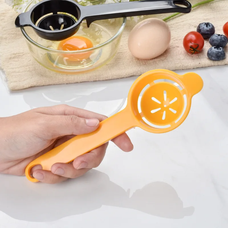 

Egg White Yolk Separator Divider Long Handle Plastic Convenient Household Filter Egg Divider Sieve Seperator Kitchen Gadget