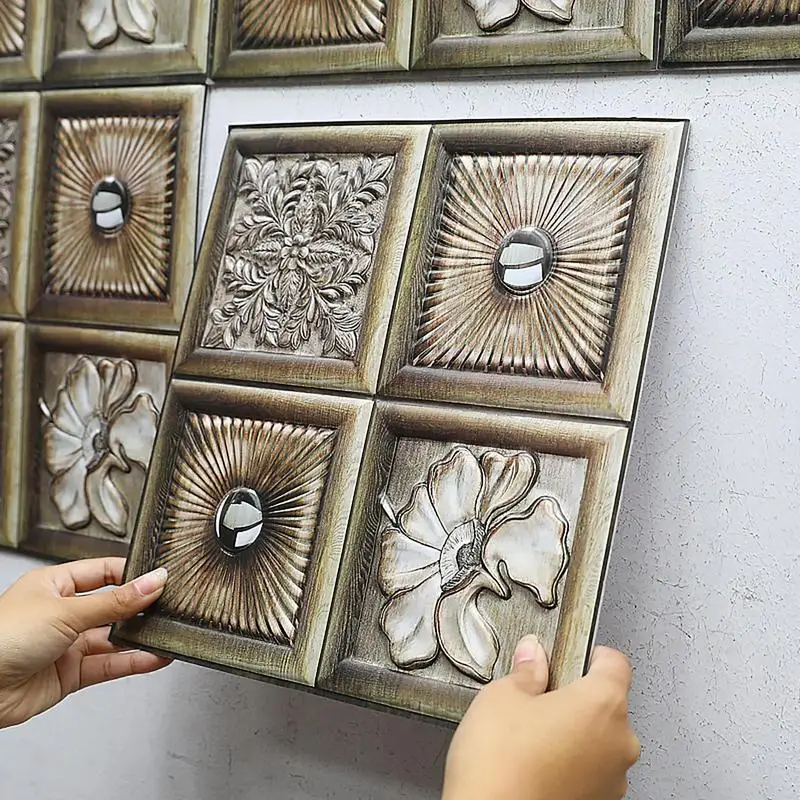 

Wall Tiles 3D Peel Wallpaper Self-adhesive Stick To Doors Cabinet Wardrobe Modern Furniture Decorative Decals Home Decor