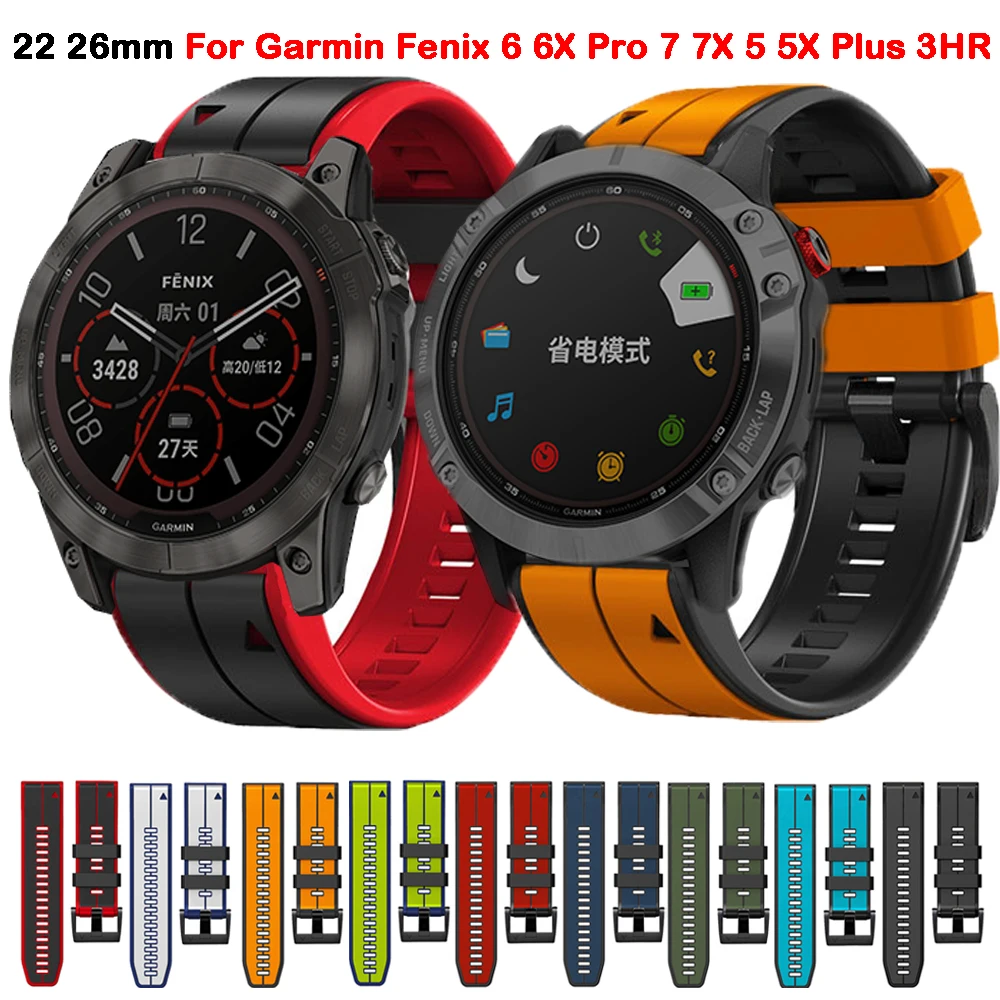 

22mm 26mm Watch Strap for Garmin Fenix 6 6X Pro 7 7X 5 5X Plus Epix 3 HR Quick Release Band Easyfit Replacement Bracelet Correa