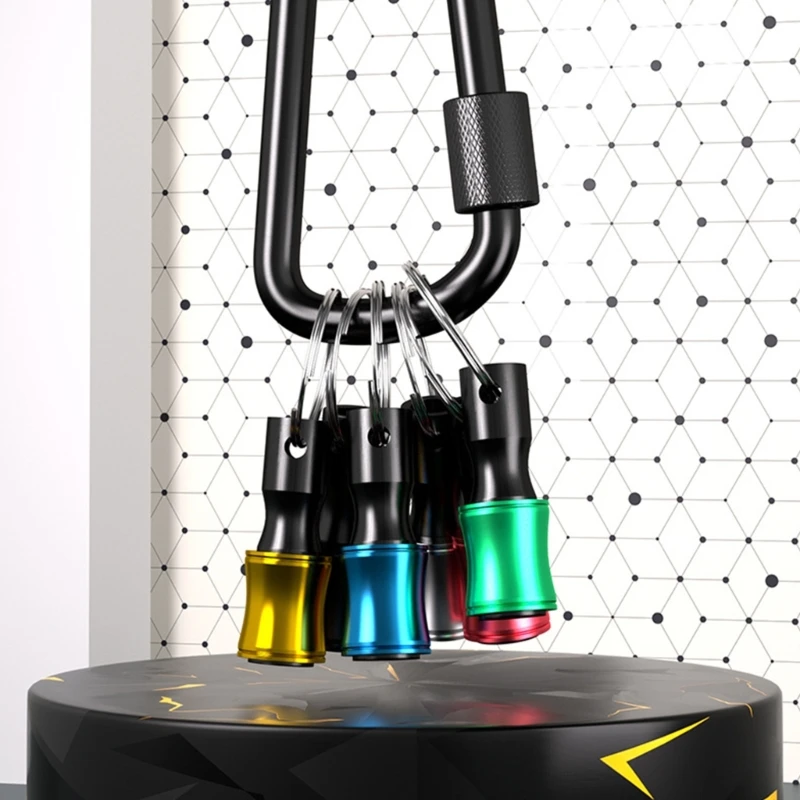 

6Pcs 1/4 Inch Keychain Bit Holder Screwdriver Holder Magnetic Drill Bit Holder Shank Keychain Extension Socket