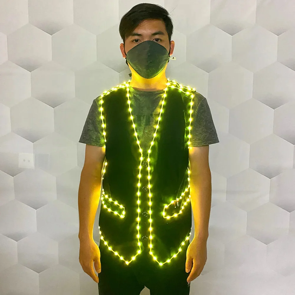 Крутая RGB-подсветка с дистанционным управлением жилет для бара рабочая одежда