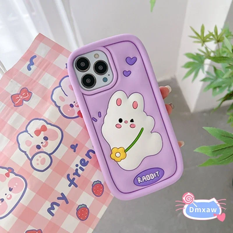 Милый 3D силиконовый чехол с кроликом для Vivo V23 женская модель V21 V21S S17 Pro S15 S10 S9E