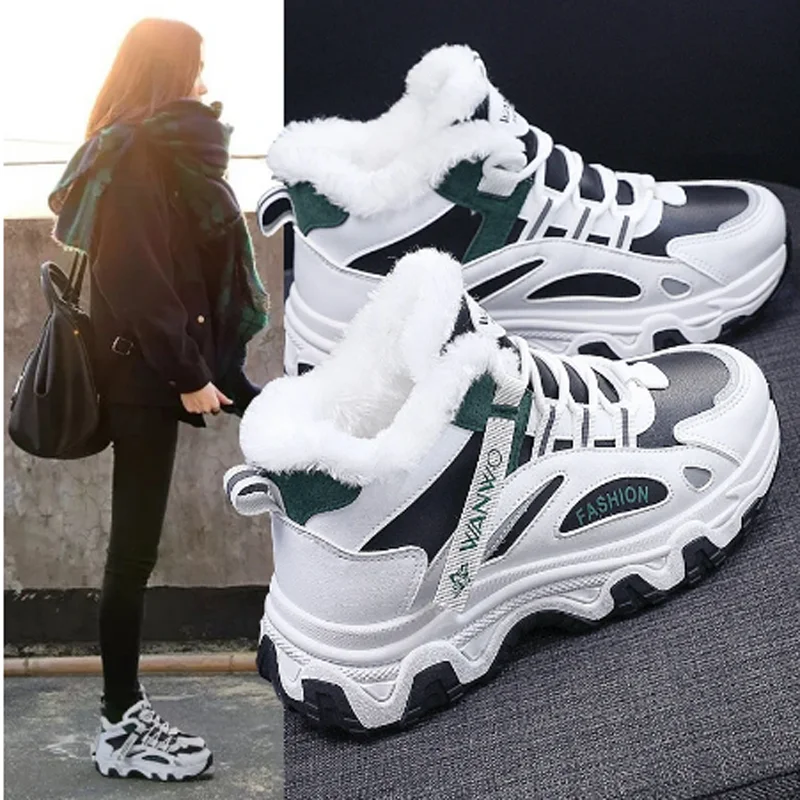 

Women's Shoes 2023 Winter Plus Velvet Cotton Shoes Women Platform Snow Boots Warm Snow Women's Boots Botas