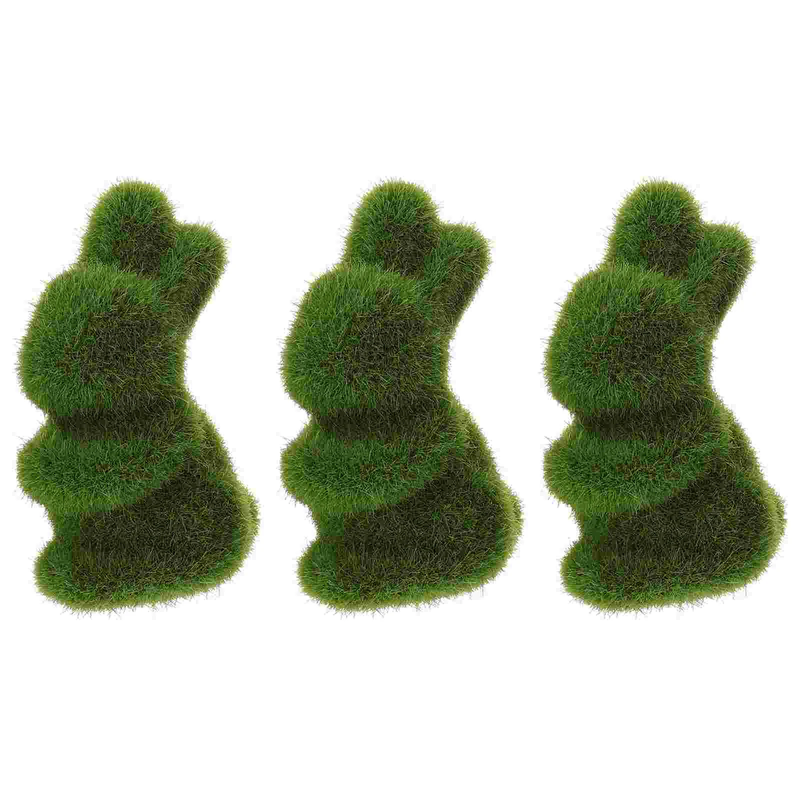 

3pcs Rabbit Figurine Statue Moss Decorations Bunny Ornaments Bunny Decorations Desktop Decorations