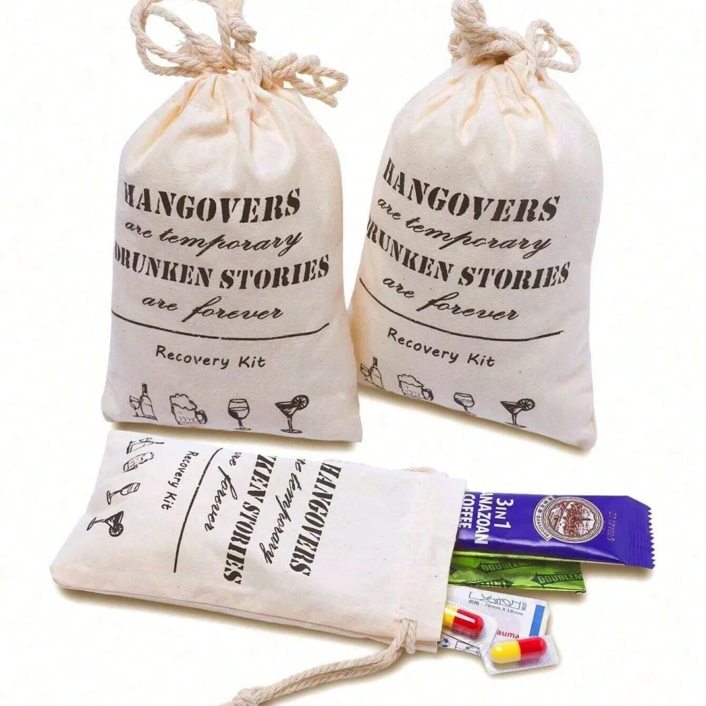 20- шт. набор для похмелья на девичник подарочные пакеты муслиновые сувениры